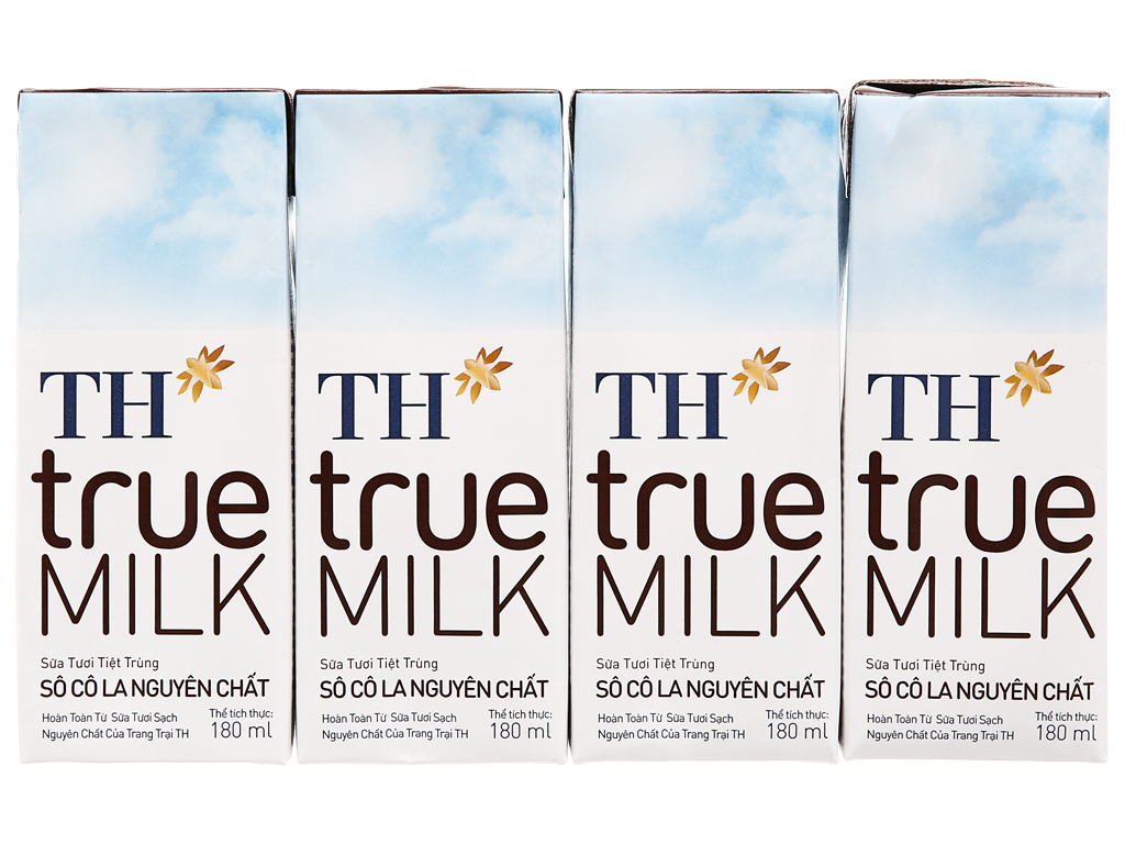 Lốc 4 Hộp sữa TH True Milk socola 180ml