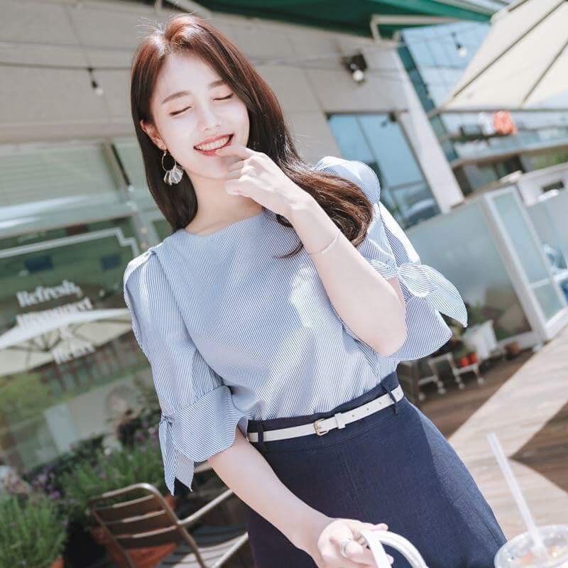 [HCM]Áo Kiểu Nữ Tay Nơ