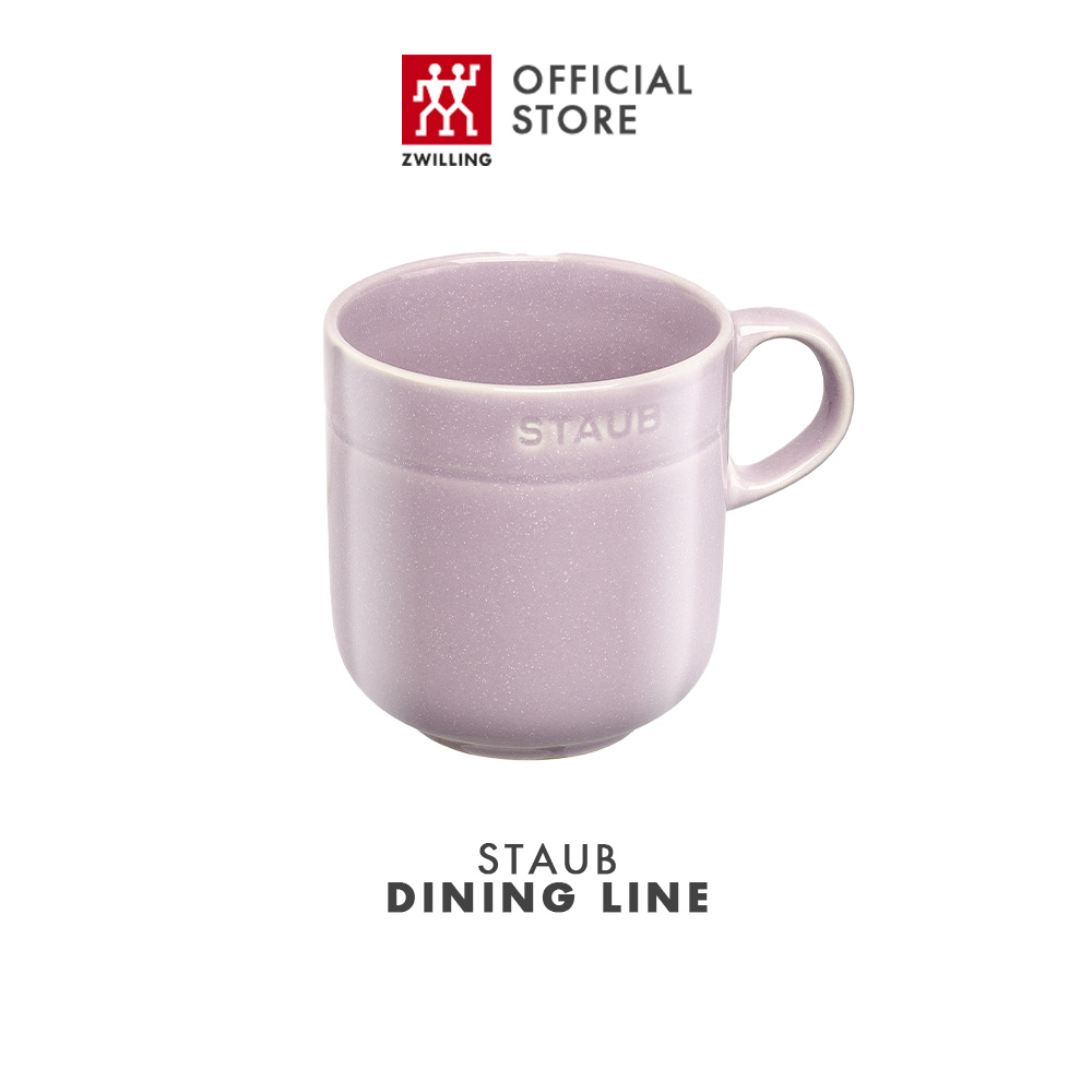 Cốc gốm sứ cao cấp STAUB 350ml (màu truffle trắng/Hoa anh đào)