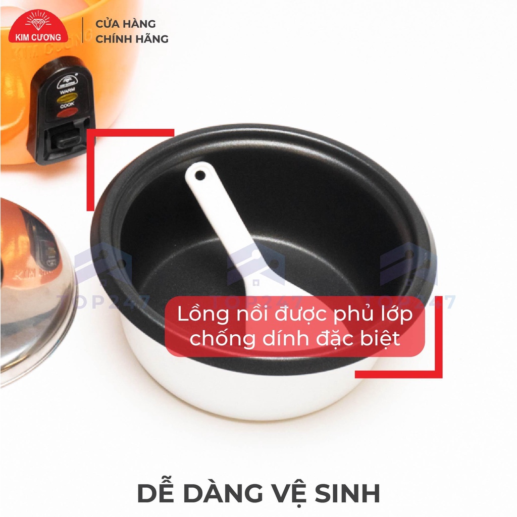 Nồi Cơm Điện Kim Cương 0.8 Lít - Nắp Rời [Bảo Hành Chính Hãng 12 Tháng]