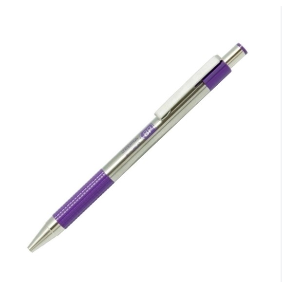 Bút bi 0.7 mm zebra f301 thân tím - mực xanh chính hãng