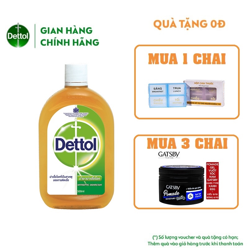 ☒  Dung dịch sát khuẩn Dettol 500ml