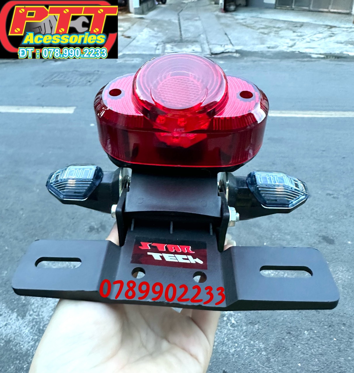 Đèn hậu chế có xi nhan led dành cho xe chaly - 67 - cub - cafe racer