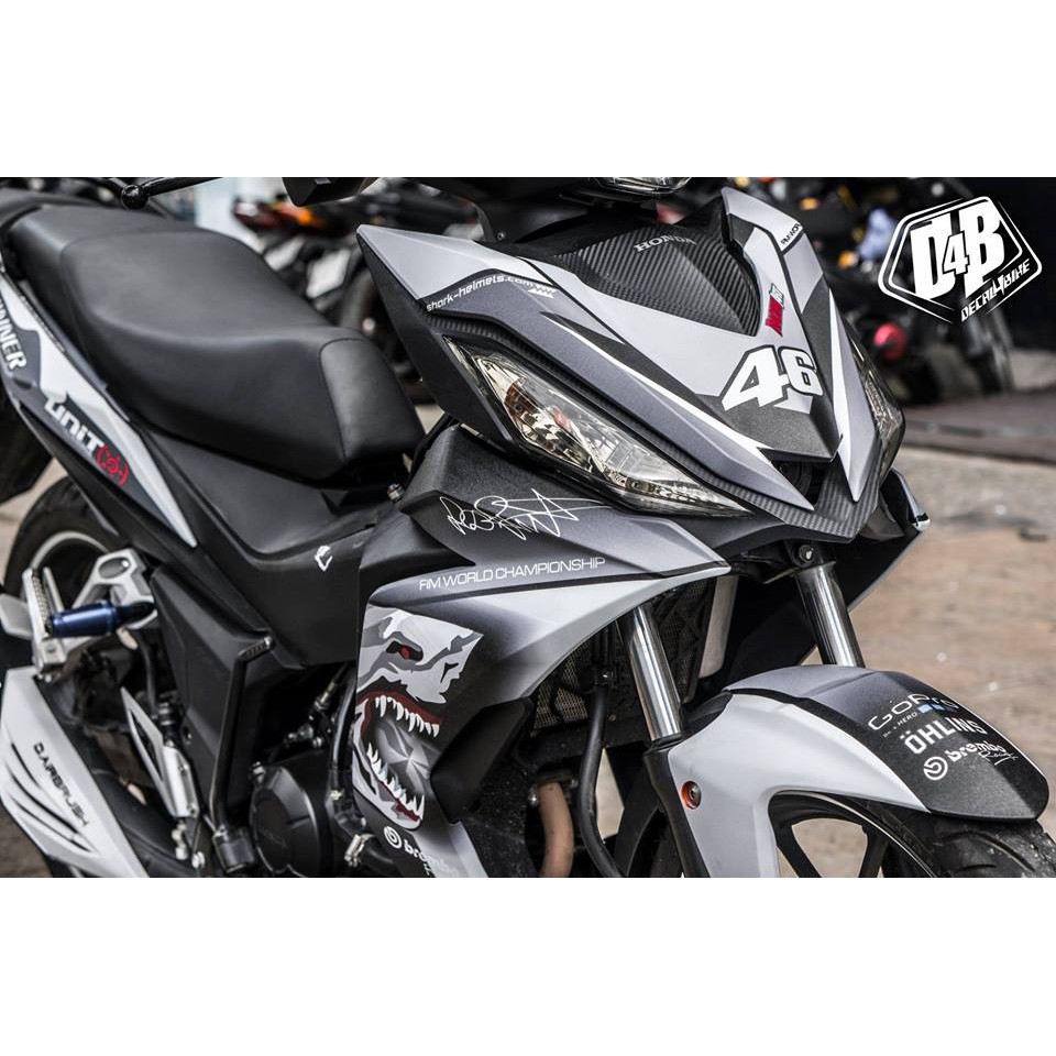 Tem trùm xe winner 150 xám đen cá mập - Độ tem xe winner 150 thiết kế theo yêu cầu- tem xe winner 150 xám đen cá mậprẻ đẹp chất