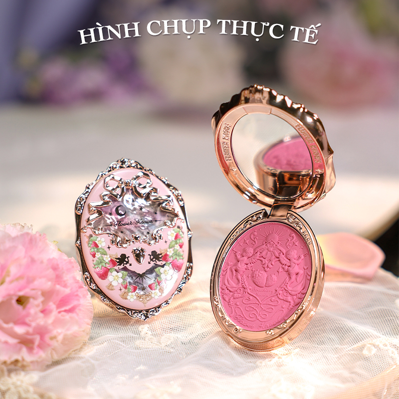 Flower Knows Strawberry Rococo Series Embossed Blush 4.6g Natural Makeup