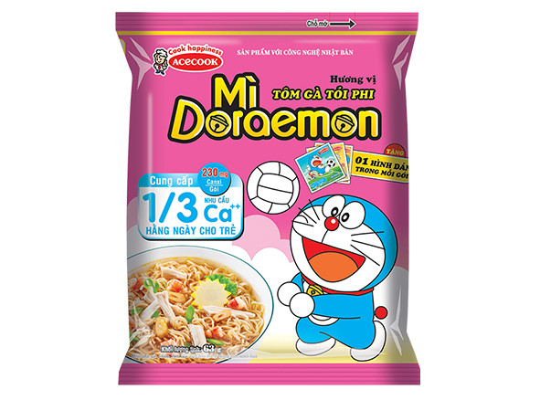 [Thùng 30 gói] Mì Doremon tôm gà tỏi phi gói 63g