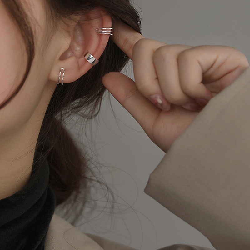 Set khuyên kẹp vành tai 925 cá tính