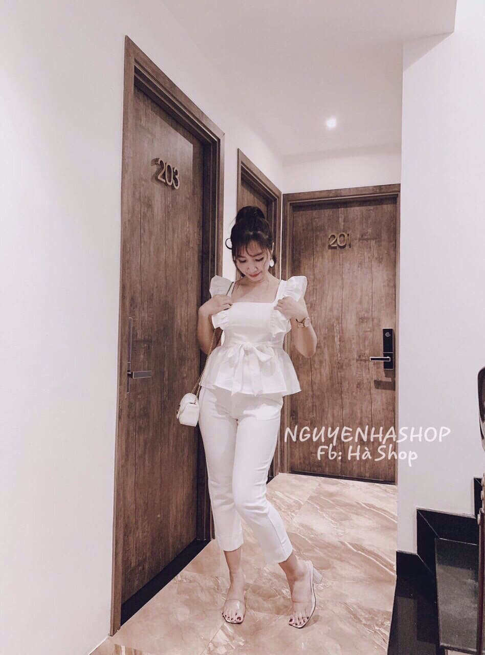 SÉT BỘ BÈO VAI CỘT NƠ EO XINH XINH