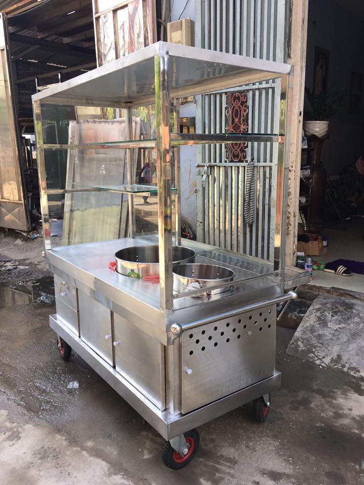 [HCM]Xe Hủ Tiếu  2 lỗ để nồi bên trong cơ khí chế tạo hàng công nghiệp bếp công nghiệp Tân Ngọc Châu 0937.272.899