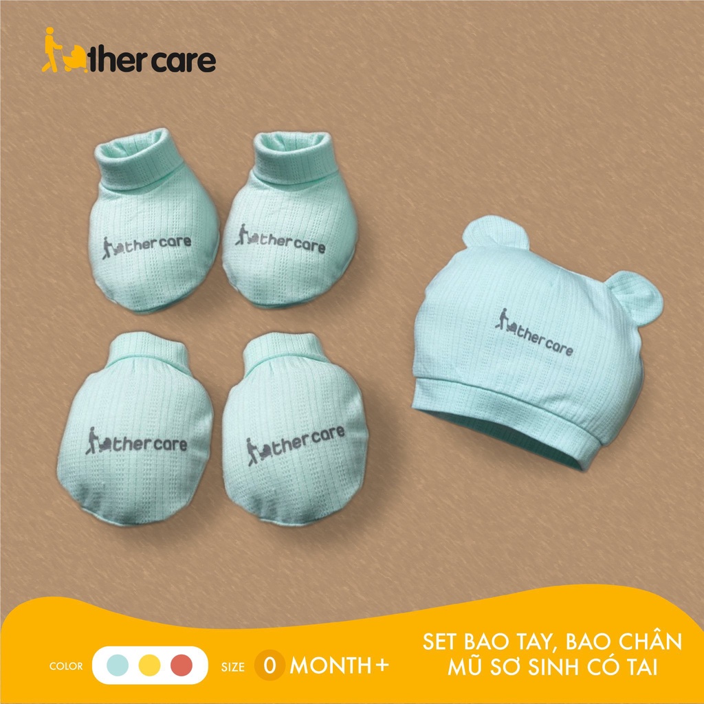 Set 2C Mũ Cotton Sơ Sinh Tai Gấu