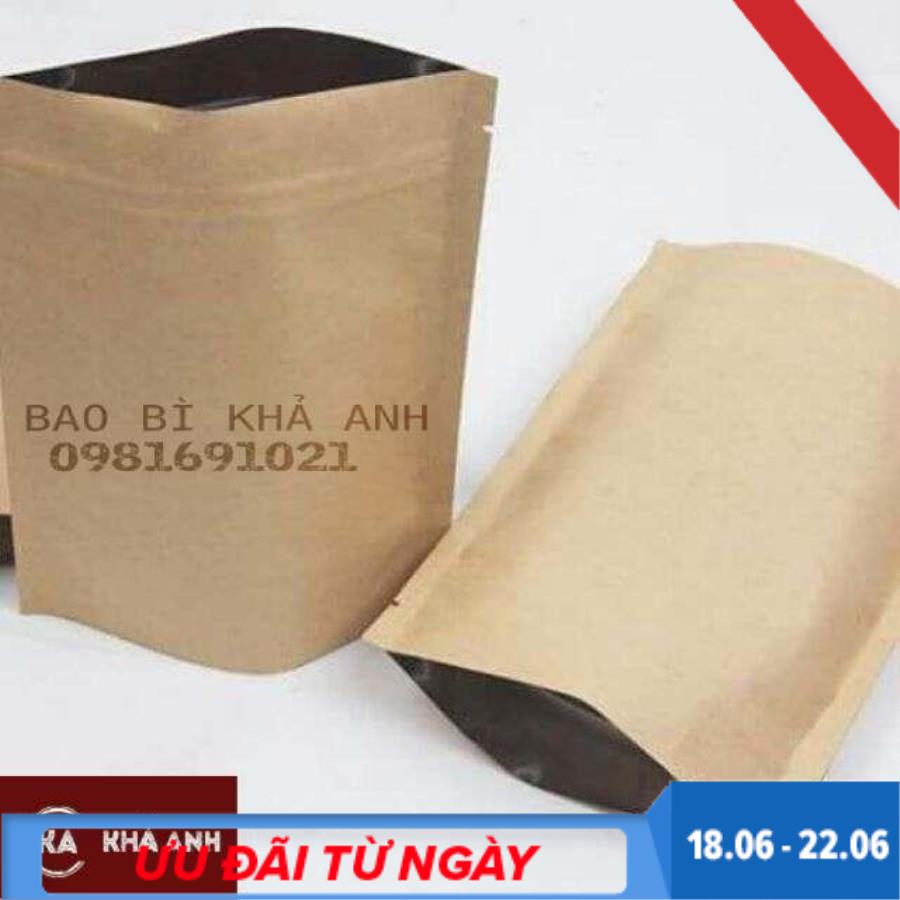 TÚI ZIP GIẤY KRAFT ĐÁY ĐỨNG (ZIPPER)  ( Đựng các loại hạt khô) 1KG