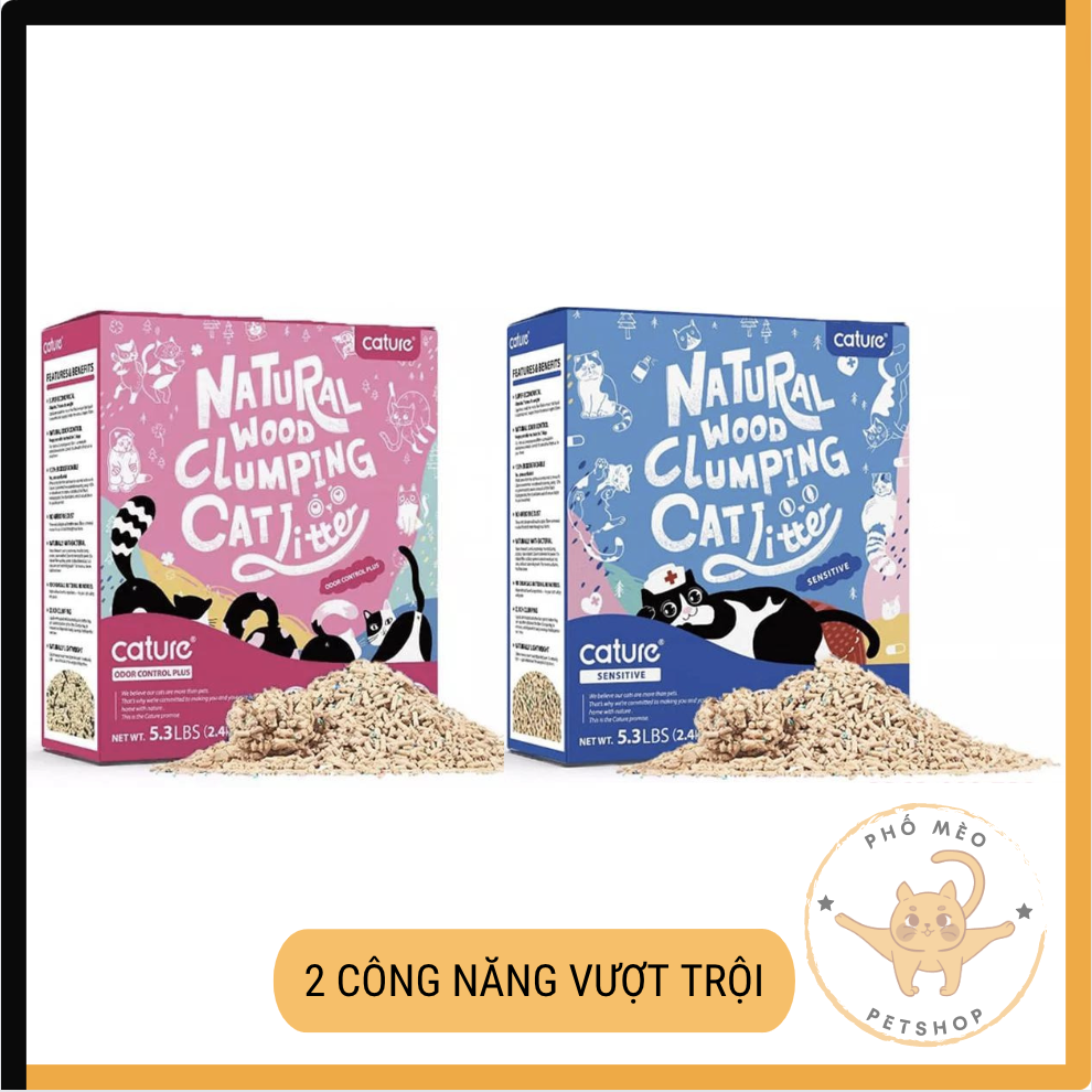 Cát gỗ Cature cho mèo 2,4kg