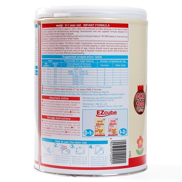 Sữa bột Meiji Infant Formula 800g (Dành cho trẻ từ 0 - 1 tuổi)