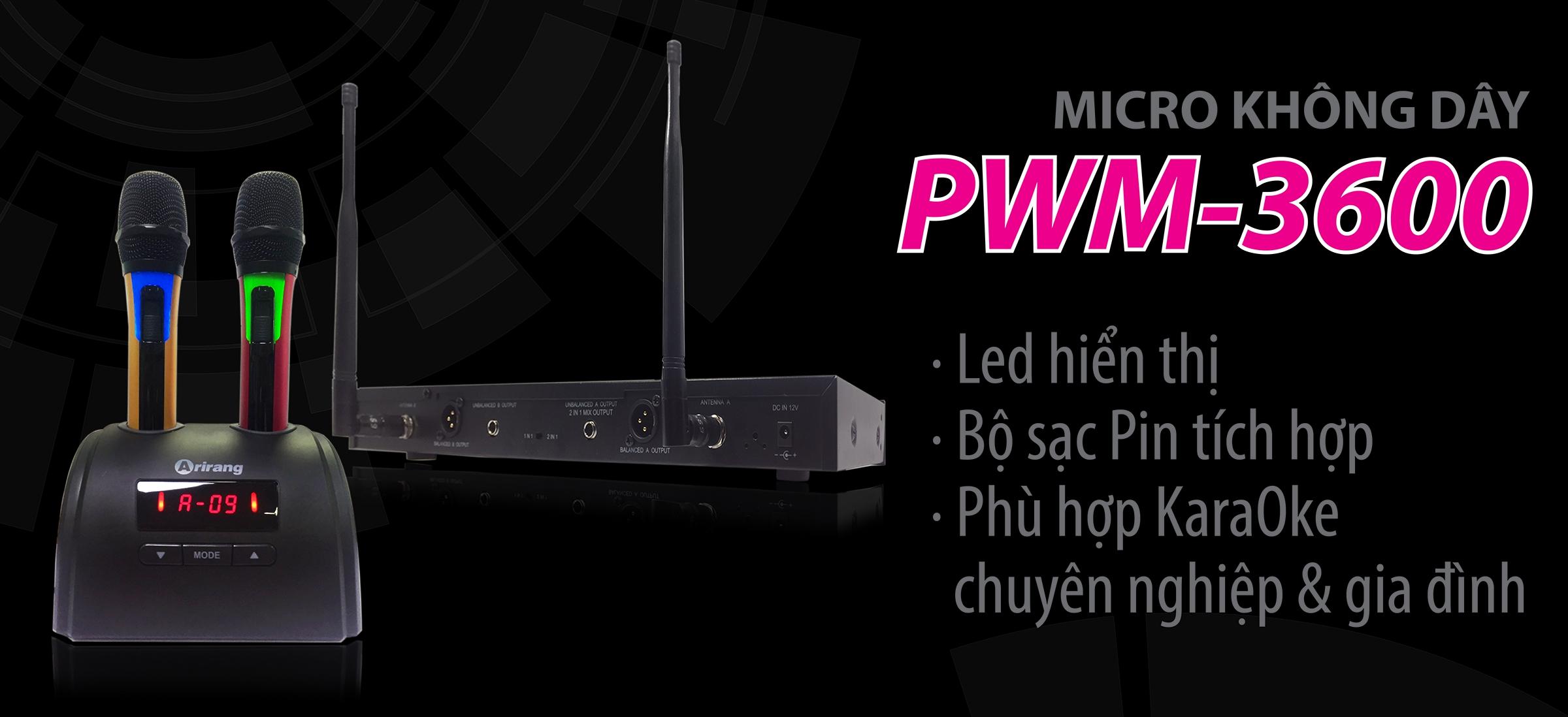 [HCM][Trả góp 0%]Micro Arirang Không Dây PWM-3600