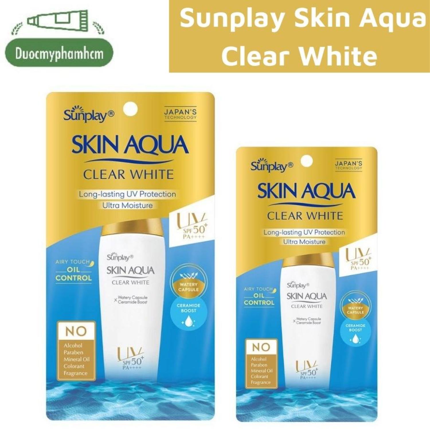 [Có Sẵn] Sunplay Skin Aqua Clear White SPF50+, PA++++: Sữa Chống Nằng Dưỡng Da 25gr cao cấp