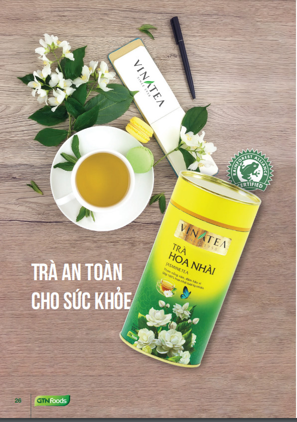 Trà Vinatea ướp nhài tự nhiên lon 100g