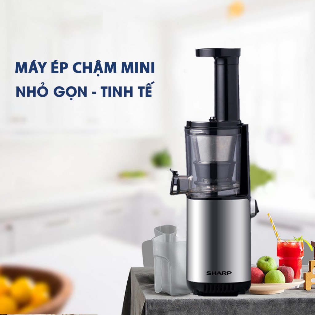 máy ép chậm mini ks-167, vỏ inox bền, đẹp, máy ép chậm mini sharp ks167