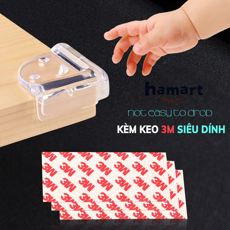 Set 4 Nút Silicon Bọc Cạnh Bàn Bịt Góc Bàn Ghế Bảo Vệ Bé (Bo Tròn & Vuông KEO 3M)