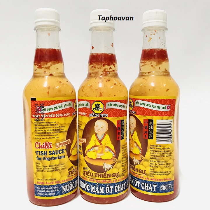 Nước mắm ớt chay Tiểu Thiền Sư chai 500ml