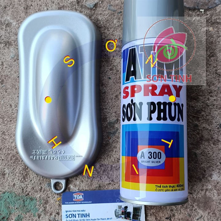 Sơn xịt ATM hoặc WIN màu bạc A300
