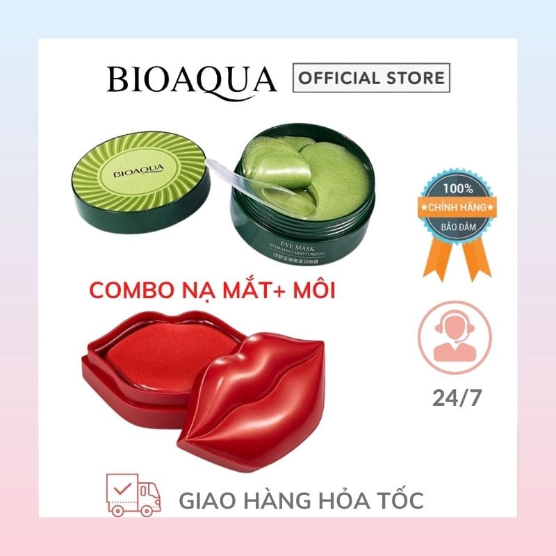 [Combo] Mặt nạ mắt bioaqua, Mặt nạ môi giúp giảm thâm quầng mắt và môi căng mộng Bioaqua store