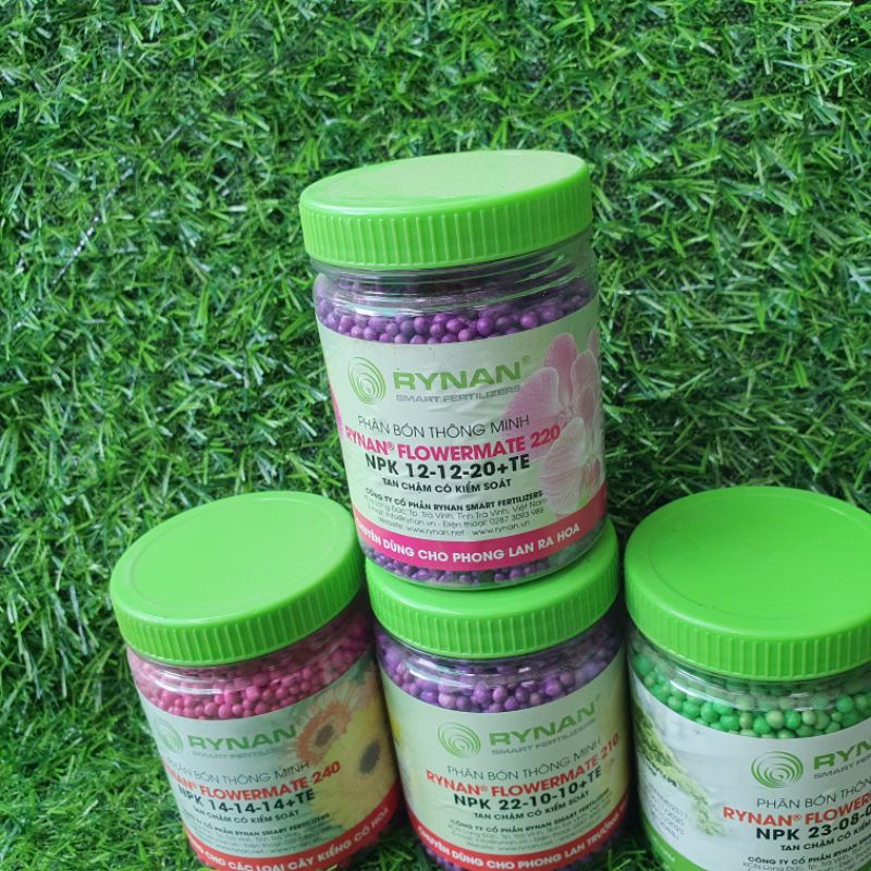 Phân tan chậm rynan giúp kích thích ra hoa,phân bón lan lọ 150g