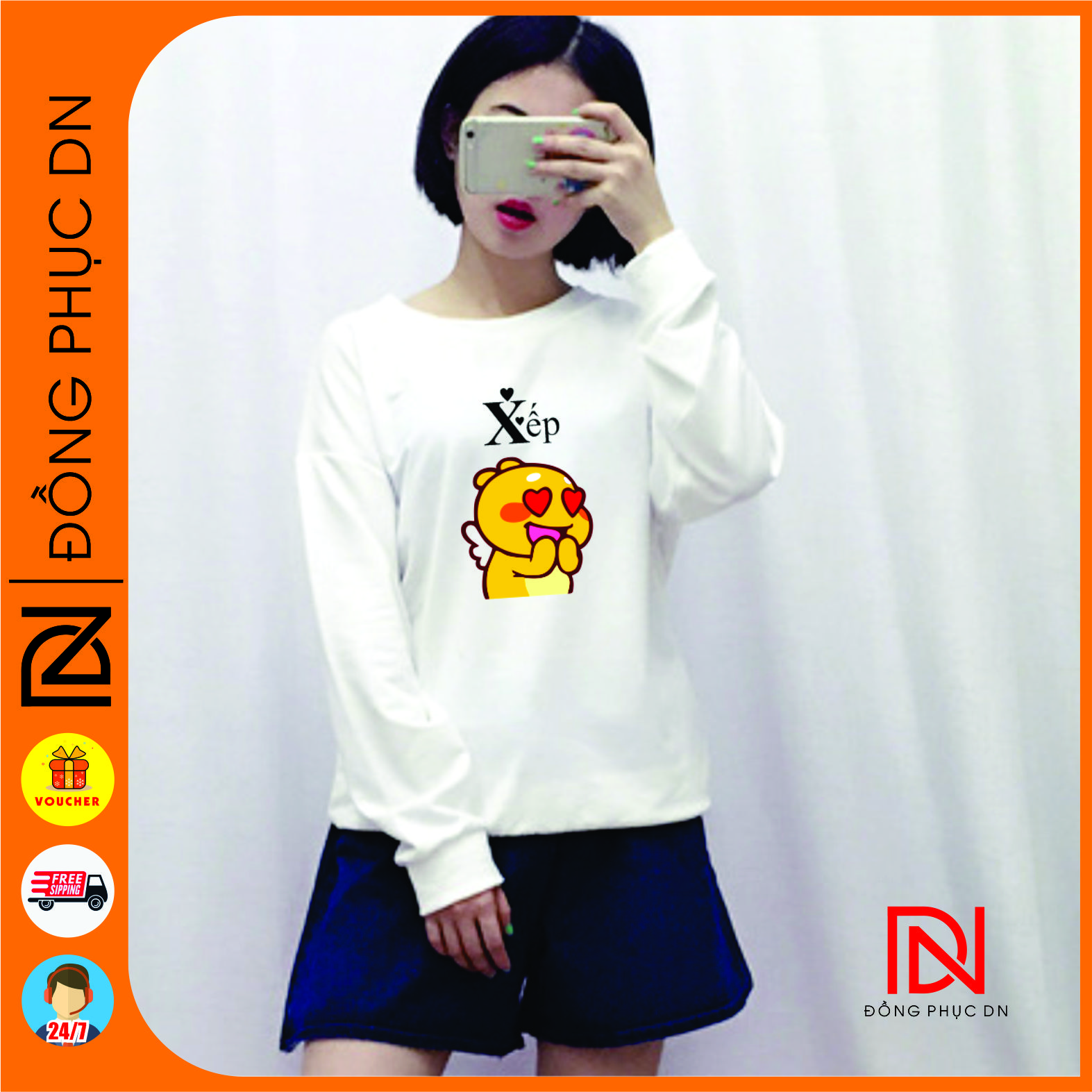 Áo đôi SẾP - ĐỆ, vải Nỉ PE, áo thu đông
