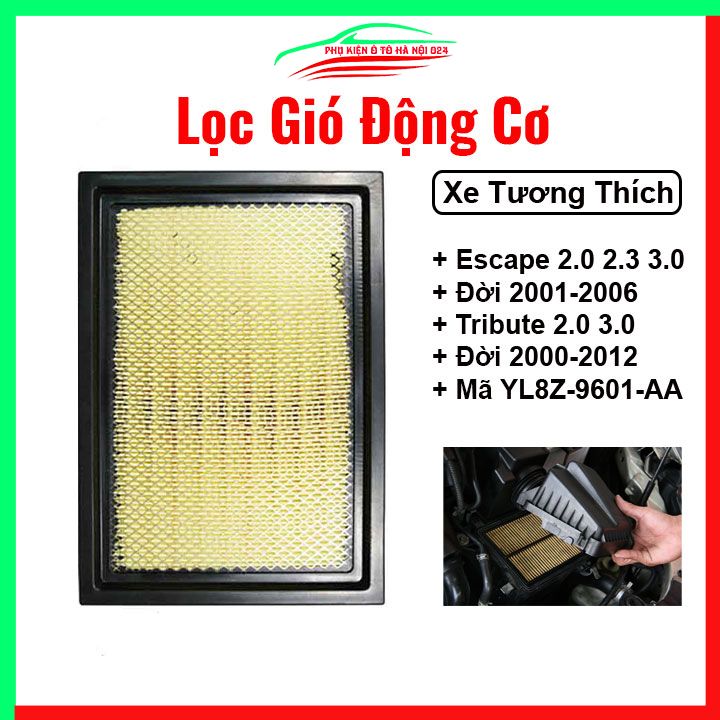 Lọc gió động cơ ô tô ford escape 2.0 2.3 3.0 2001-2006, mazda tribute 2.0 3.0 2000-2012 mã yl8z-9601-aa lọc sạch không khí, tiết kiệm nhiên liệu