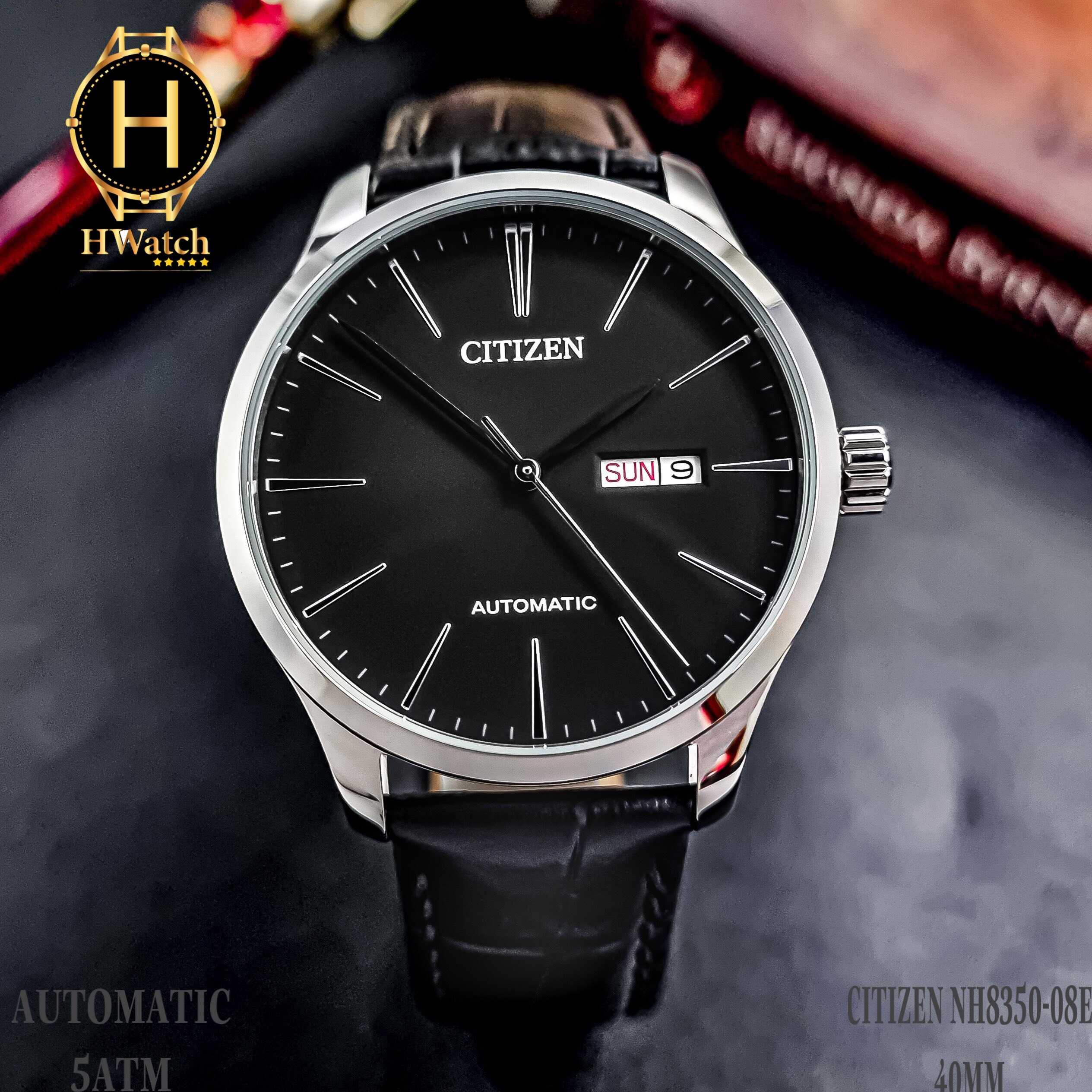Đồng Hồ Nam Automatic Citizen NH8350-08E Dây Da Mặt Đen
