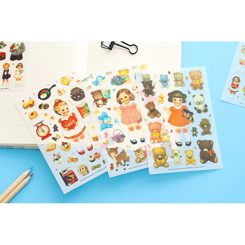 [HCM]Bộ 6 Tấm Sticker Búp Bê Baby Doll