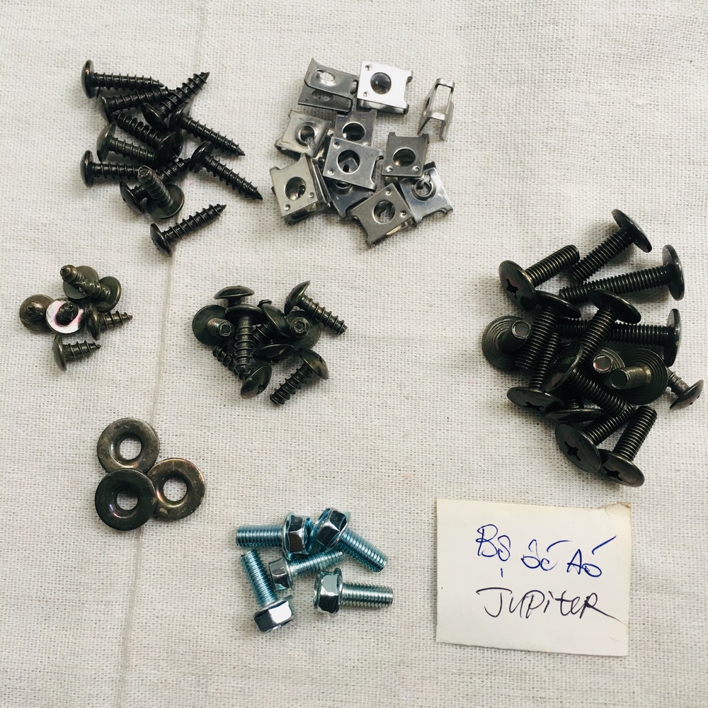 TRỌN BỘ ỐC DÀN ÁO GẮN CÁC DÒNG XE JUPITER, TAURUS ỐC NHƯ ZIN THEO XE (CÁC CHI TIẾT ỐC DÀN ÁO)