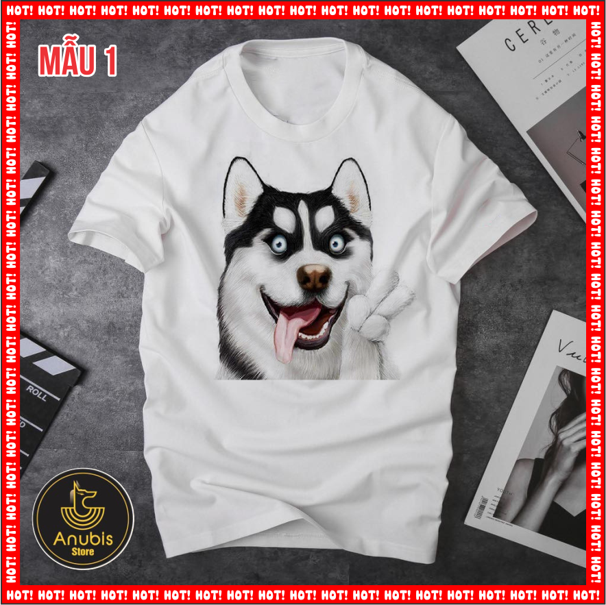 ÁO THUN UNISEX CHÓ HUSKY ĐẠI NGÁO DỄ THƯƠNG