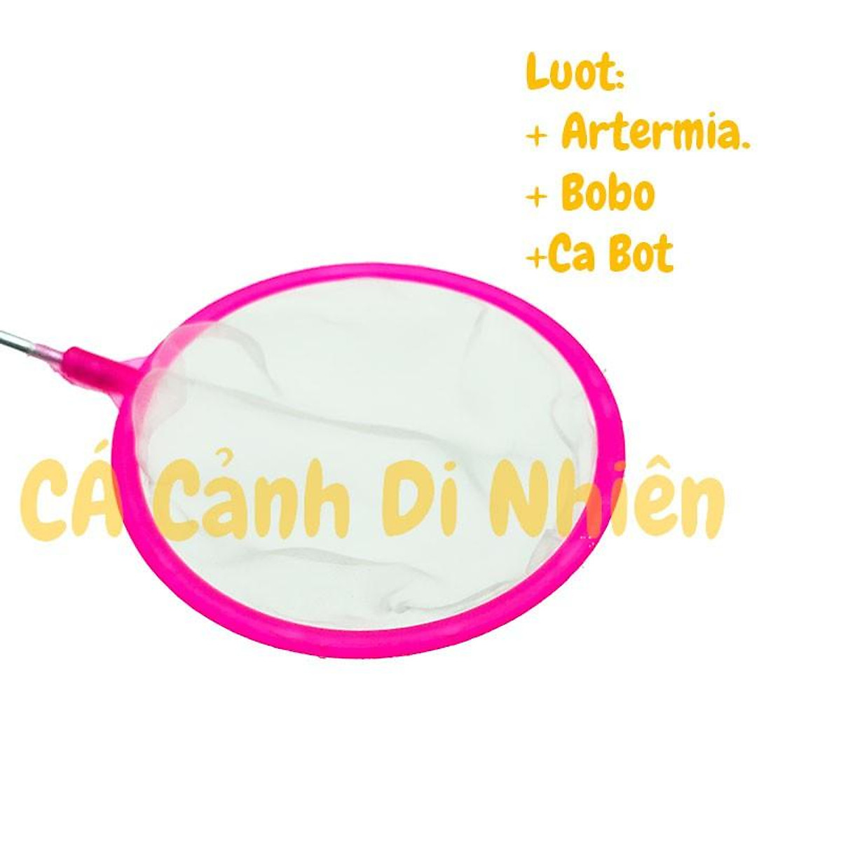 Vợt bắt cá TRÒN LƯỚI NANO siêu mịn cán dài 32 cm