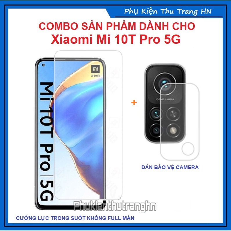 Xiaomi mi 10t / mi 10t pro 5g/ k30s - combo kính cường lực trong suốt không full màn hình + dán bảo vệ camera xiaomi mi 10t pro 5g