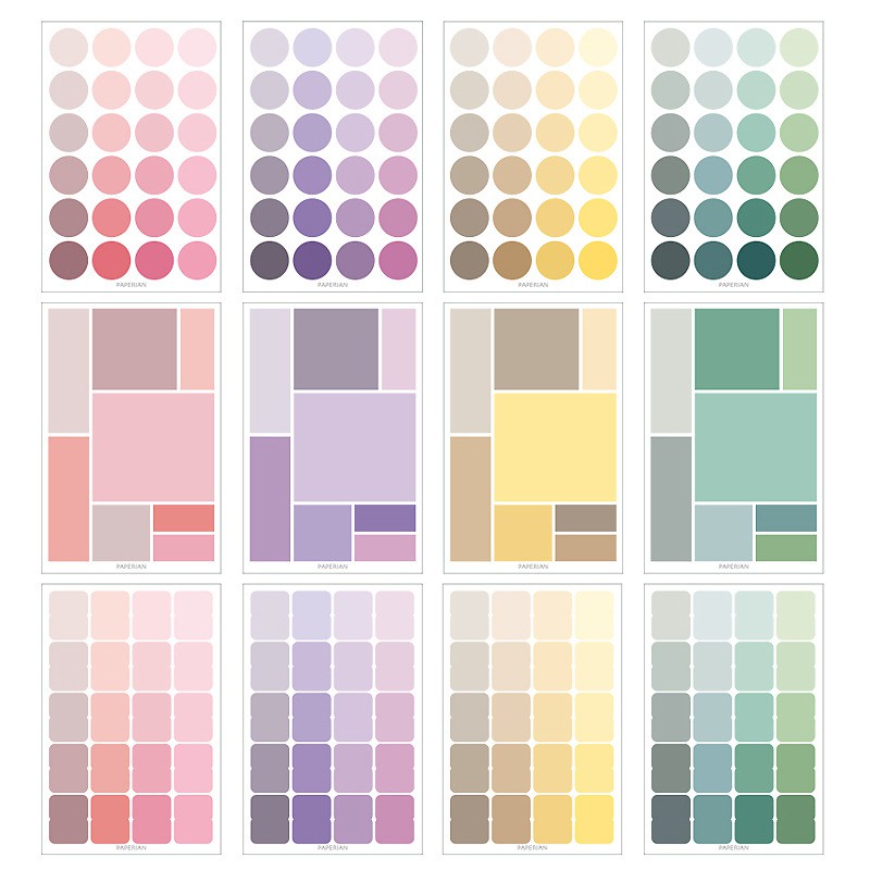 [Lấy mã giảm thêm 30%]Set 4 sticker color palette phụ kiện trang trí Decorme