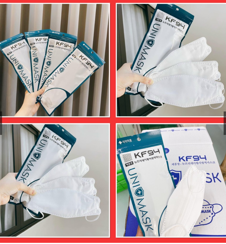 ( Sét 50 chiếc ) Khẩu Trang 4D KF94 CHÍNH HÃNG UNIMASK