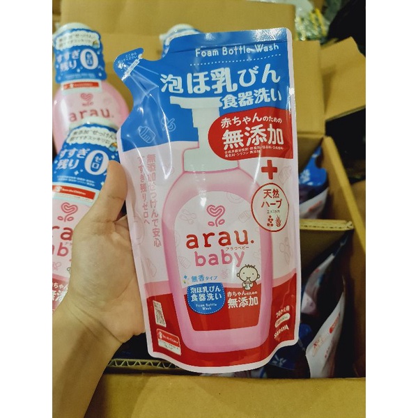 [MẪU MỚI] NƯỚC RỬA BÌNH SỮA ARAU DẠNG CHAI (500ML) hoặc TÚI (450ML)