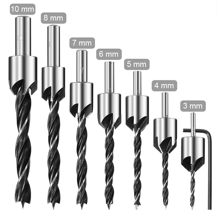 Bộ 7 mũi khoan gỗ đa năng doa lỗ vít