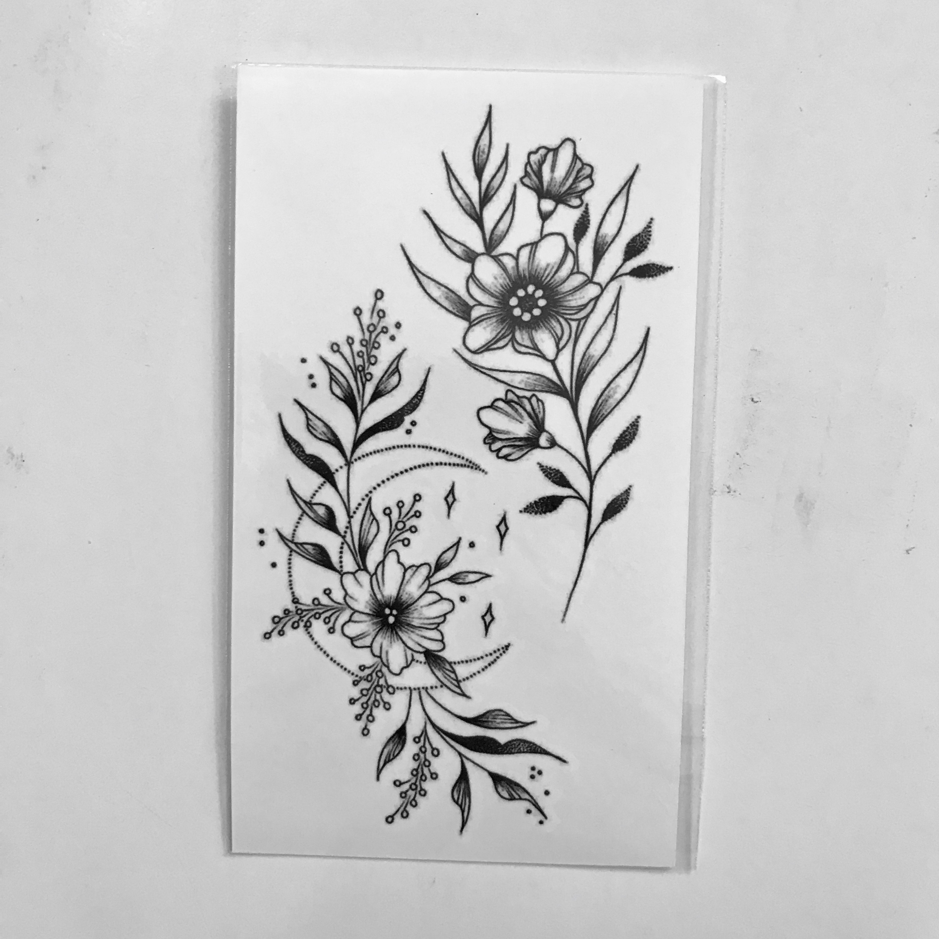 [HCM]Combo 6 tấm hình xăm dán tattoo hoa màu10x6cm  (Mua 2 combo tặng 2 tấm đồng size)