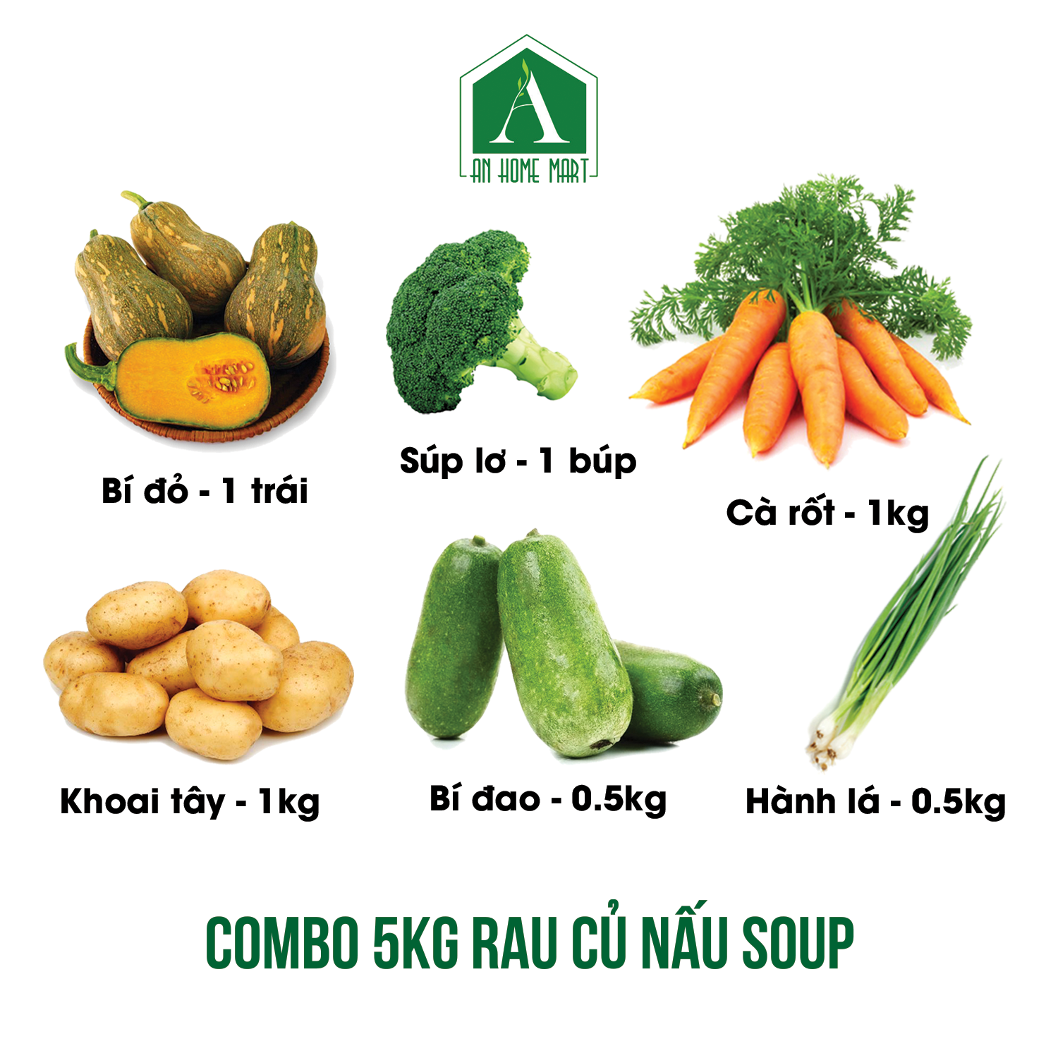 [HCM - Rau củ quả] Combo 5kg Rau Củ Nấu Món Soup/Súp