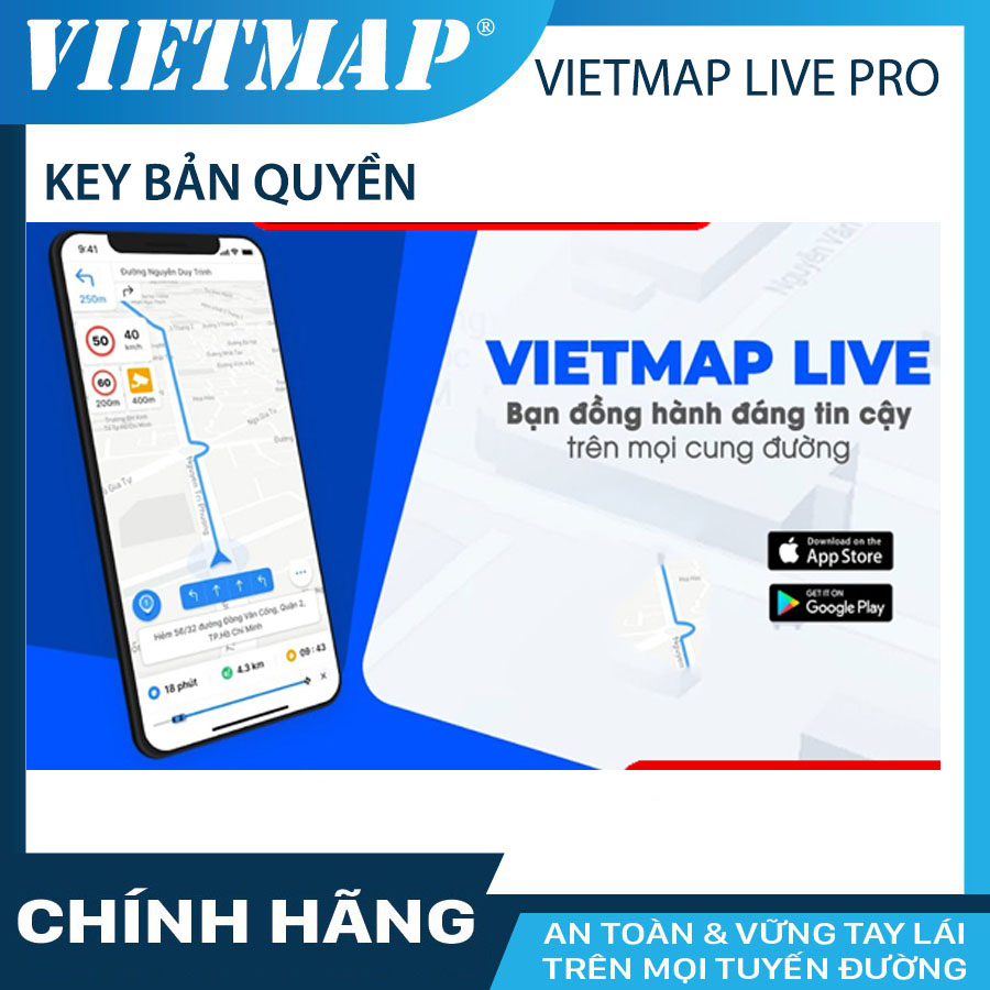 Vietmap Live Pro dẫn đường cho oto có đầy đủ cảnh báo giao thông