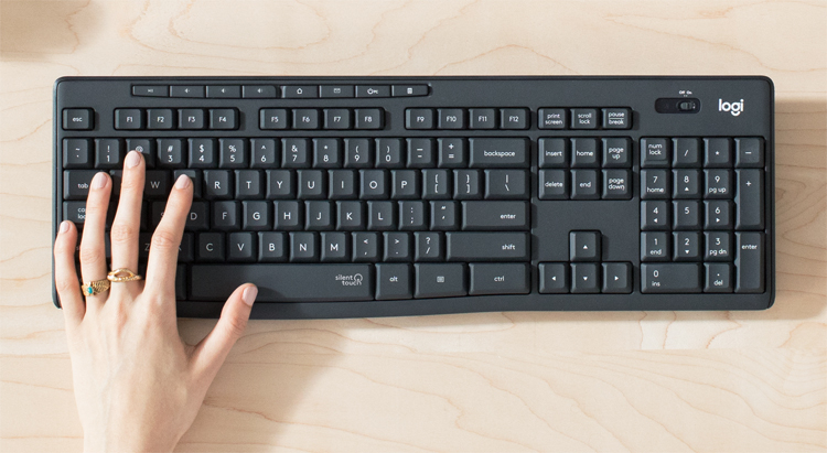 Bàn phím chuột Logitech MK295 Silent Yên lặng, Không dây Kết nối Usb 2.4GHz, Công nghệ Silent Touch giảm tiếng ồn