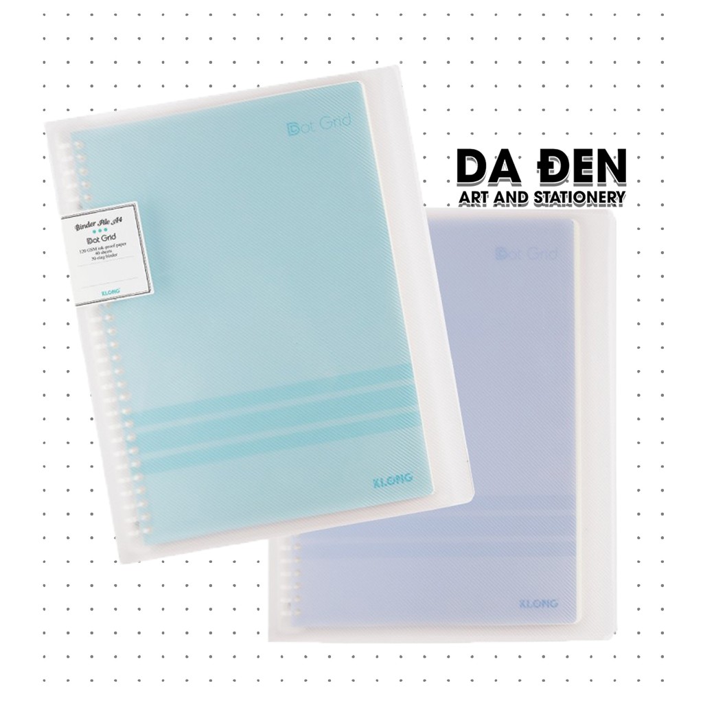KLONG Sổ Dot Grid File Nhựa Kẹp Còng A4 - 40 tờ ; MS: 555