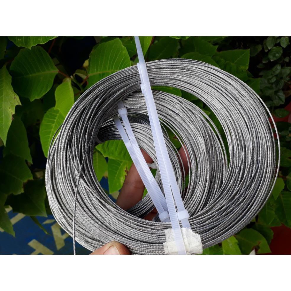 100m dây cáp thép chịu lực 1 ly tặng kèm 1 chiếc tăng đơ