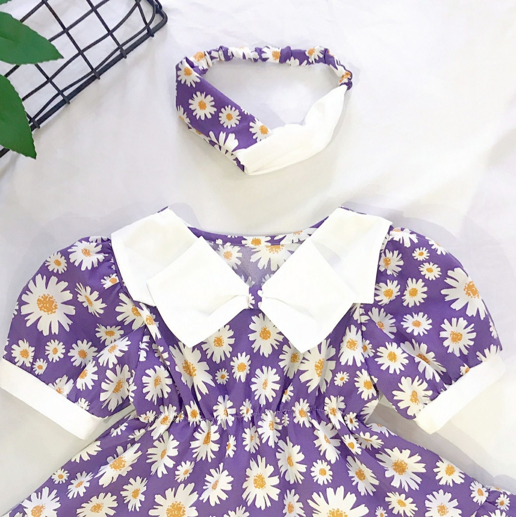 [ CÓ QUÀ TẶNG 💝] Đầm tiểu thư bé gái hoa tím trắng