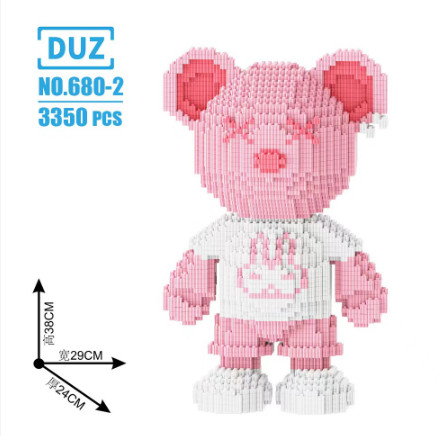 Đồ chơi lắp ráp thông minh, lego xếp hình nhân vật Bộ Đồ Chơi Xếp Hình Lego 3D Gấu Bearbrick cầm hoa size to 47cm , , đồ chơi lắp ráp mô hình, đồ chơi lắp ráp lego 3d, đồ chơi lắp ráp lego, lego xếp hình