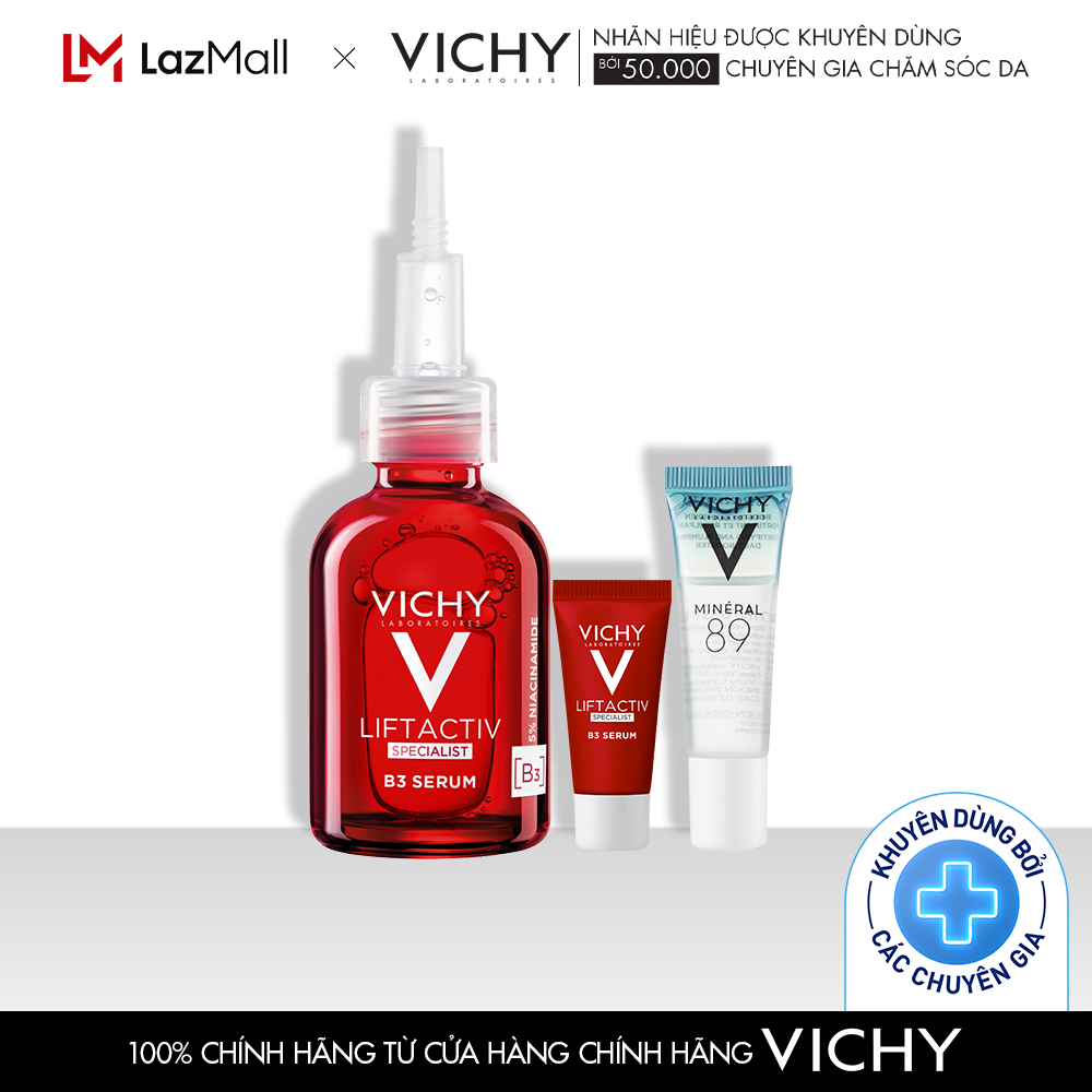 Bộ sản phẩm phục hồi da và cải thiện, ngăn ngừa thâm nám đốm nâu Vichy Liftactiv B3 Dark Spots Serum