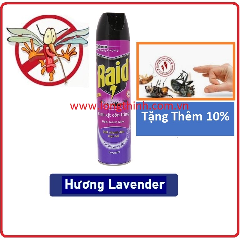 [HCM]Xịt côn trùng Raid hương Lavender 660ml