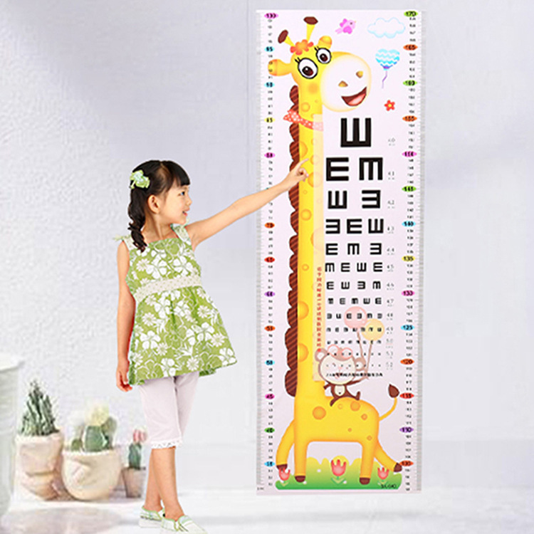 Decal Dán Tường Thước Đo Chiều Cao Hươu Cao Cổ Cho Bé