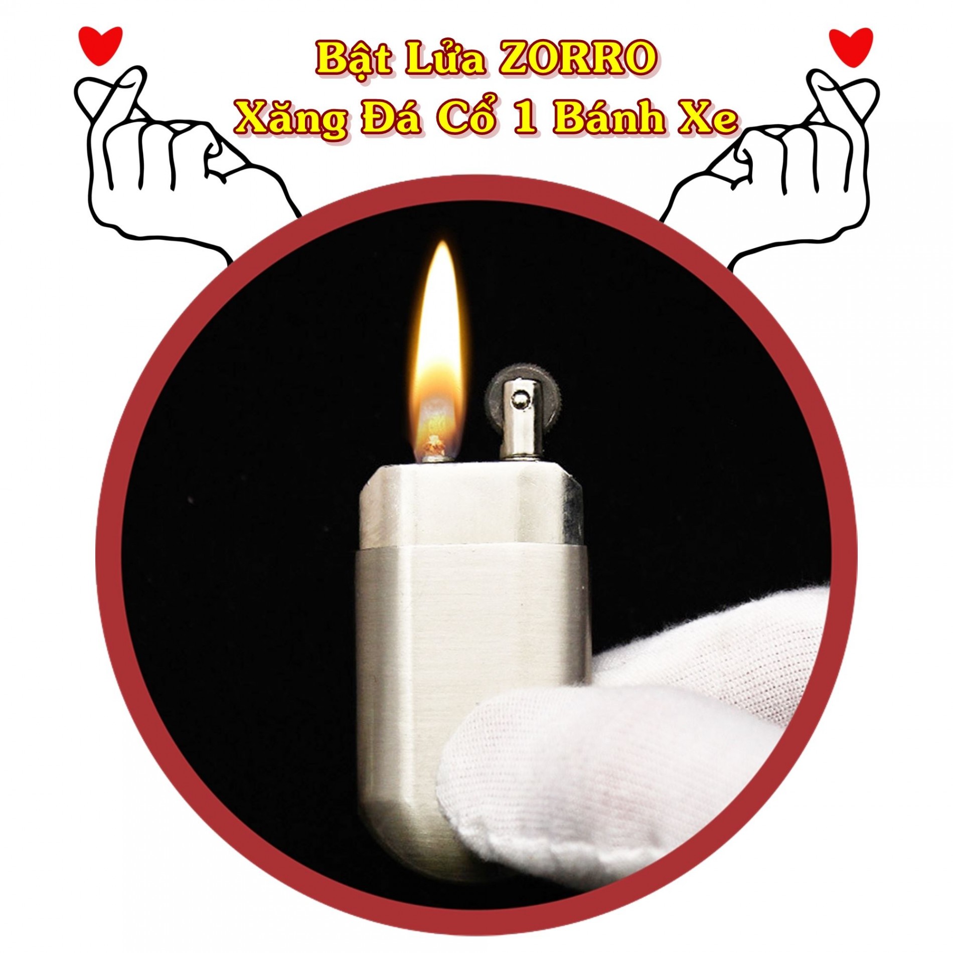 bật lửa zô rô 1 bánh xe cổ - xài xăng